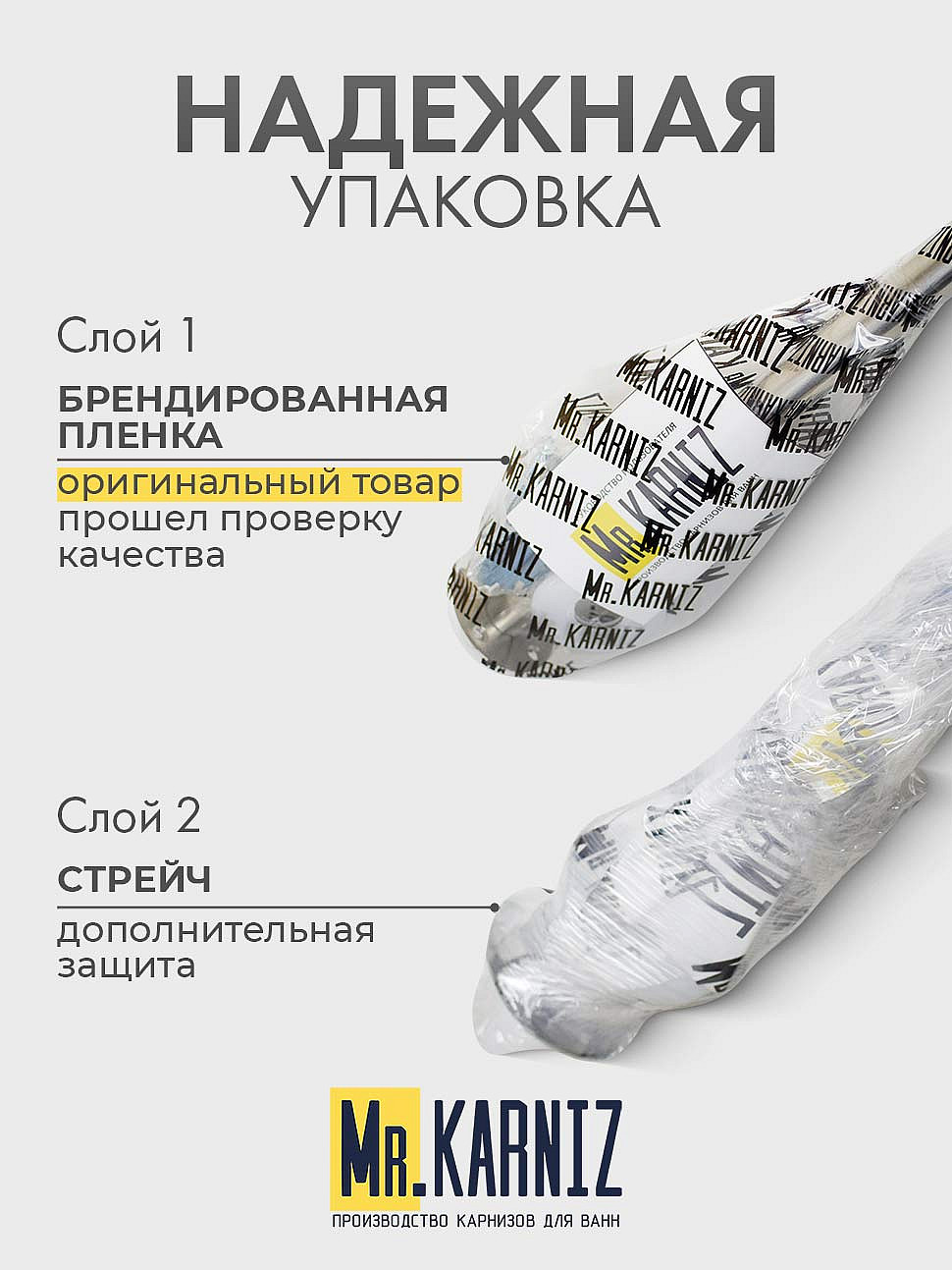 Карниз для ванной Угловой Г образный 170х80 Усиленный 20 мм фото 8