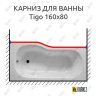 Карниз для ванны Jika Tigo Передний борт 160х80 Усиленный 20 мм MrKARNIZ фото 1