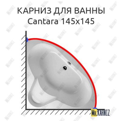 Карниз для ванны Riho Cantara 145х145 Усиленный 20 мм MrKARNIZ