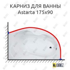 Карниз для ванны Alpen Astarta 175х90 Усиленный 25 мм MrKARNIZ