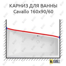 Карниз для ванны Vagnerplast Cavallo Передний борт 160х90/60 Усиленный 20 мм MrKARNIZ