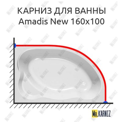 Карниз для ванны Kolpa-San Amadis NEW 160х100 Усиленный 20 мм MrKARNIZ