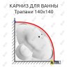 Карниз для ванны Aquavita Трапани 140х140 Усиленный 20 мм MrKARNIZ фото 1