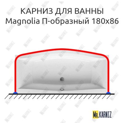 Карниз для ванны Ravak Magnolia П-образный 180х86 Усиленный 20 мм MrKARNIZ
