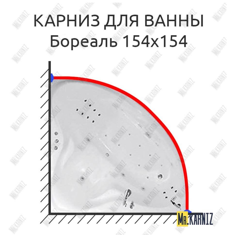 Карниз для ванны Цвет и стиль Бореаль 154х154 Усиленный 20 мм MrKARNIZ