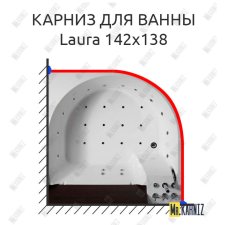 Карниз для ванны Doctor Jet Laura 142х138 Усиленный 25 мм MrKARNIZ